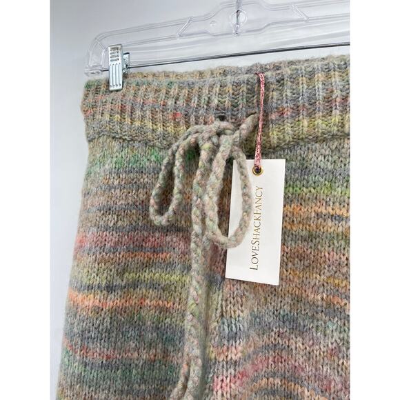 LoveShackFancy Olvera Autumn Rainbow Knit Wool Blend Jogger Lounge Pants XS NWT - Picture 4 of 7